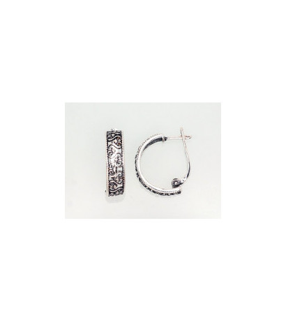 Sidabriniai auskarai ant cilindrinės spynos 2202749(POx-Bk), Sidabras 925°, oksidas (padengti)