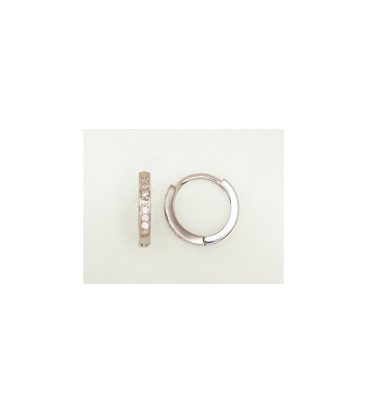 Sidabriniai auskarai su apvaliu segtuku 2203125(PRh-Gr)_CZ, Sidabras 925°, rodis (padengti), Cirkonai