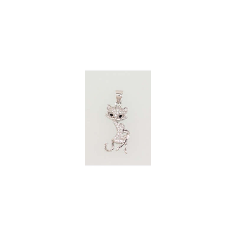 Sidabrinis pakabukas 2301647(PRh-Gr)_CZ+CZ-BK, Sidabras 925°, rodis (padengti), Cirkonai