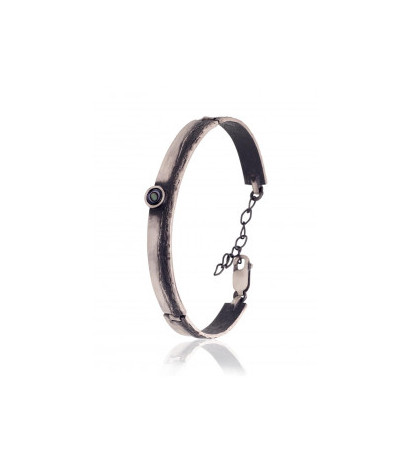 Sidabrinės apyrankės 2600312(Matt+POx-MattBk)_PL-G, Sidabras 925°, oksidas (padengti), Perlamutras