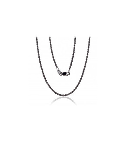 Sidabrinė grandinėlė Rope 2 mm 2400056(PRh-Bk), Sidabras 925°, rodis (padengti)