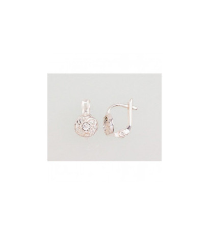 Sidabriniai auskarai ant cilindrinės spynos 2202806_SV, Sidabras 925°, Kristalai