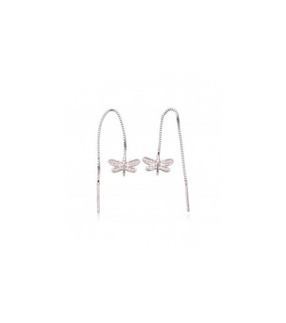 Sidabriniai auskarai 2203748(PRh-Gr), Sidabras 925°, rodis (padengti)