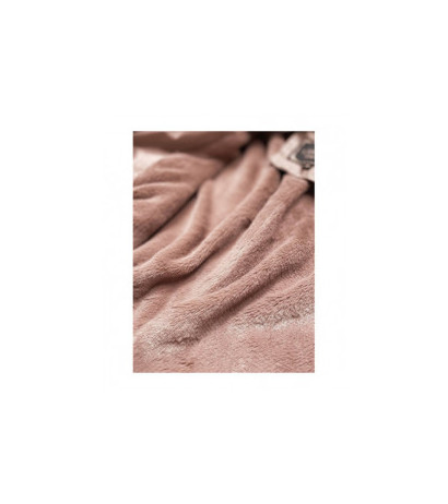 COAT WITH FUR COLLAR VINTAGE PINK (LD5520) striukė COAT WITH FUR COLLAR VINTAGE PINK (LD5520) striukė