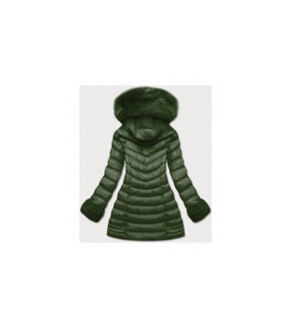 QUILTED HOODED JACKET KHAKI (W750-1) striukė QUILTED HOODED JACKET KHAKI (W750-1) striukė