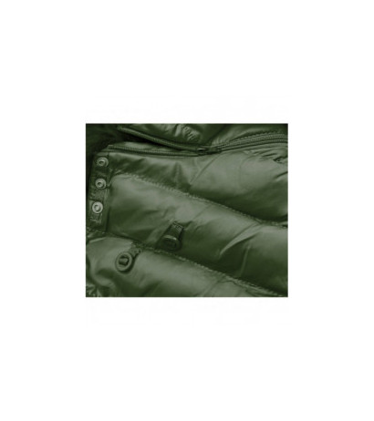QUILTED HOODED JACKET KHAKI (W750-1) striukė QUILTED HOODED JACKET KHAKI (W750-1) striukė