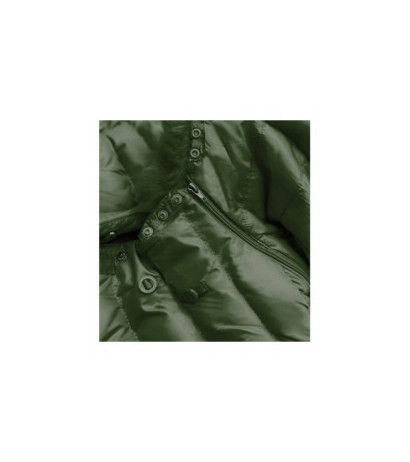 QUILTED HOODED JACKET KHAKI (W750-1) striukė QUILTED HOODED JACKET KHAKI (W750-1) striukė
