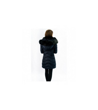 QUILTED HOODED JACKET NAVY BLUE (W732) striukė QUILTED HOODED JACKET NAVY BLUE (W732) striukė