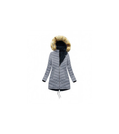 REVERSIBLE HOODED JACKET NAVY BLUE-GREY (W214BIG) striukė REVERSIBLE HOODED JACKET NAVY BLUE-GREY (W214BIG) striukė