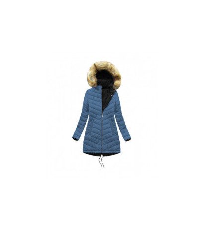 REVERSIBLE HOODED JACKET BLACK-BLUE (W214BIG) striukė REVERSIBLE HOODED JACKET BLACK-BLUE (W214BIG) striukė
