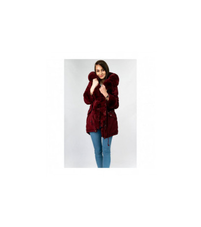 COTTON PARKA WITH FUR WINE (XW801-3X) striukė COTTON PARKA WITH FUR WINE (XW801-3X) striukė