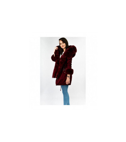 COTTON PARKA WITH FUR WINE (XW801-3X) striukė COTTON PARKA WITH FUR WINE (XW801-3X) striukė
