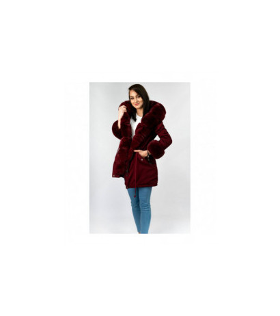 COTTON PARKA WITH FUR WINE (XW801-3X) striukė COTTON PARKA WITH FUR WINE (XW801-3X) striukė