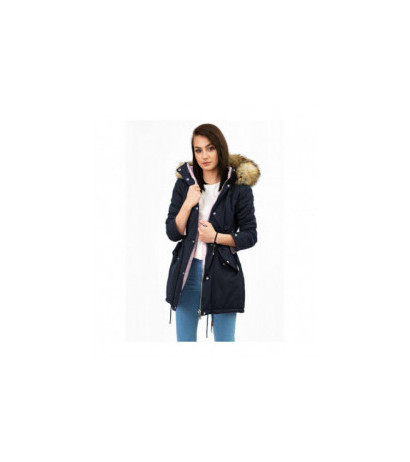 REVERSIBLE HOODED JACKET NAVY BLUE-PINK (W211) striukė REVERSIBLE HOODED JACKET NAVY BLUE-PINK (W211) striukė