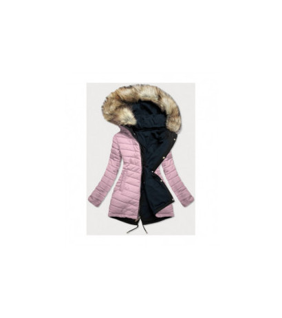 REVERSIBLE HOODED JACKET NAVY BLUE-PINK (W211) striukė REVERSIBLE HOODED JACKET NAVY BLUE-PINK (W211) striukė