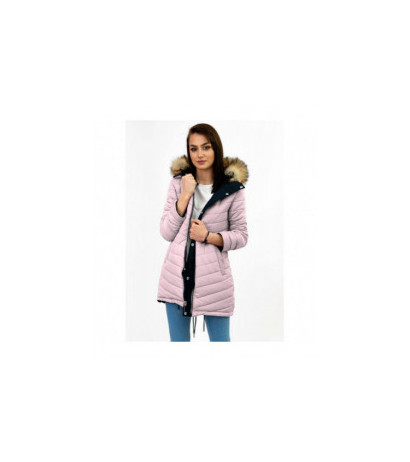 REVERSIBLE HOODED JACKET NAVY BLUE-PINK (W211) striukė REVERSIBLE HOODED JACKET NAVY BLUE-PINK (W211) striukė