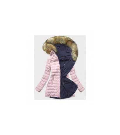 REVERSIBLE HOODED JACKET NAVY BLUE-PINK (W213) striukė REVERSIBLE HOODED JACKET NAVY BLUE-PINK (W213) striukė