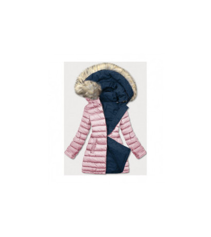 REVERSIBLE HOODED JACKET NAVY BLUE-PINK (W631) striukė REVERSIBLE HOODED JACKET NAVY BLUE-PINK (W631) striukė