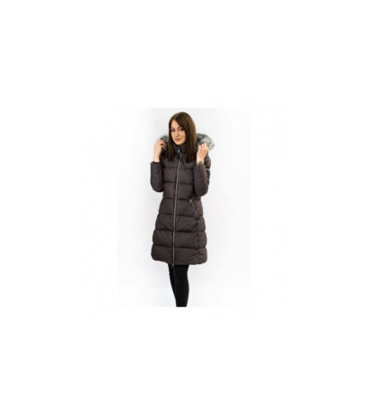 LONG QUILTED JACKET AUBERGINE (7701) striukė LONG QUILTED JACKET AUBERGINE (7701) striukė