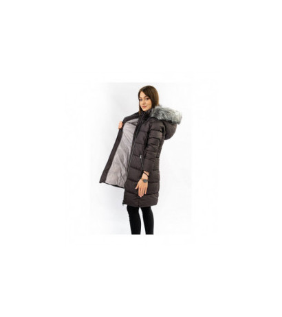 LONG QUILTED JACKET AUBERGINE (7701) striukė LONG QUILTED JACKET AUBERGINE (7701) striukė
