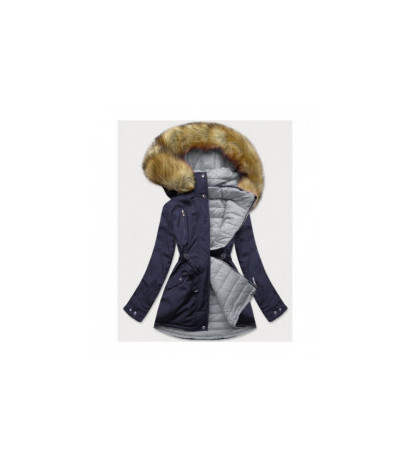 REVERSIBLE HOODED JACKET NAVY BLUE-GREY (W213BIG) striukė