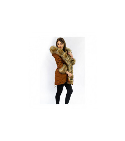 COTTON PARKA WITH FUR CARAMEL (XW793X) striukė COTTON PARKA WITH FUR CARAMEL (XW793X) striukė