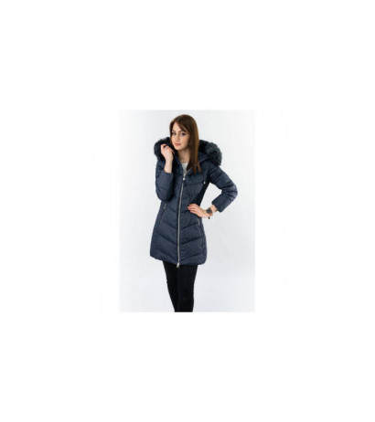 LONG QUILTED JACKET NAVY BLUE (7689) striukė LONG QUILTED JACKET NAVY BLUE (7689) striukė