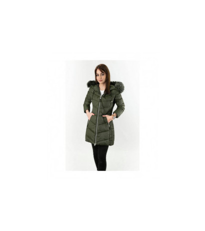 LONG QUILTED JACKET KHAKI (7689) striukė LONG QUILTED JACKET KHAKI (7689) striukė