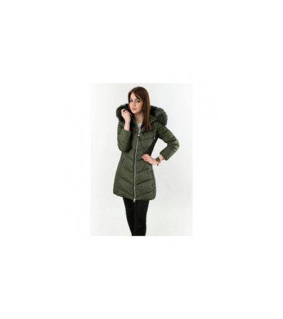 LONG QUILTED JACKET KHAKI (7689) striukė LONG QUILTED JACKET KHAKI (7689) striukė