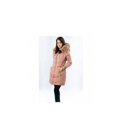 LONG QUILTED JACKET VINTAGE PINK (7689) striukė LONG QUILTED JACKET VINTAGE PINK (7689) striukė