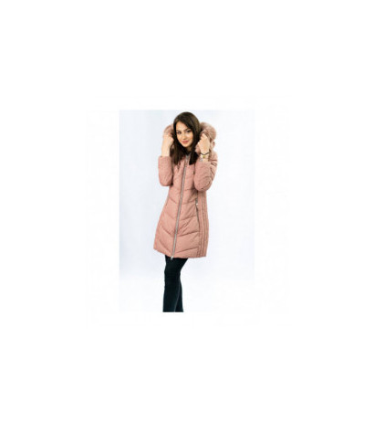 LONG QUILTED JACKET VINTAGE PINK (7689) striukė LONG QUILTED JACKET VINTAGE PINK (7689) striukė