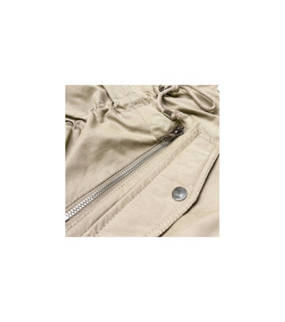 FUR HOODED PARKA BEIGE (7602BIG) striukė FUR HOODED PARKA BEIGE (7602BIG) striukė