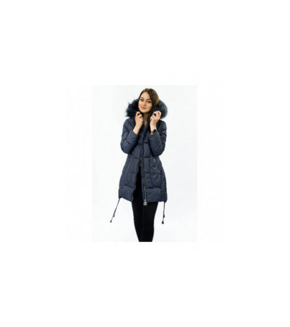 QUILTED HOODED JACKET NAVY BLUE (7690) striukė QUILTED HOODED JACKET NAVY BLUE (7690) striukė