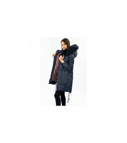 QUILTED HOODED JACKET NAVY BLUE (7690) striukė QUILTED HOODED JACKET NAVY BLUE (7690) striukė