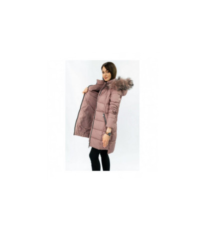 QUILTED HOODED JACKET VINTAGE PINK (7702) striukė QUILTED HOODED JACKET VINTAGE PINK (7702) striukė