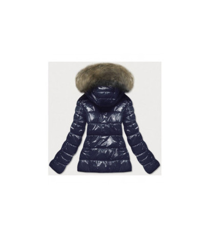 GLOSSY QUILTED NAVY JACKET (7695) striukė GLOSSY QUILTED NAVY JACKET (7695) striukė