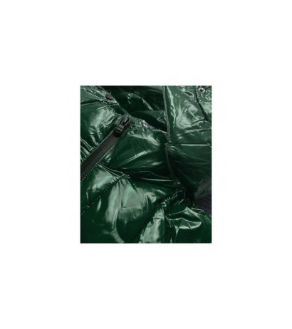 GLOSSY QUILTED DARK GREEN JACKET (7697) striukė GLOSSY QUILTED DARK GREEN JACKET (7697) striukė
