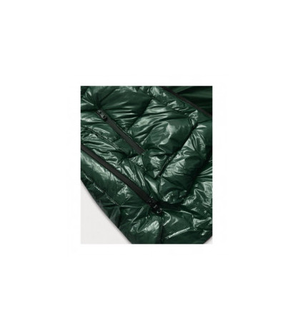 GLOSSY QUILTED DARK GREEN JACKET (7697) striukė GLOSSY QUILTED DARK GREEN JACKET (7697) striukė