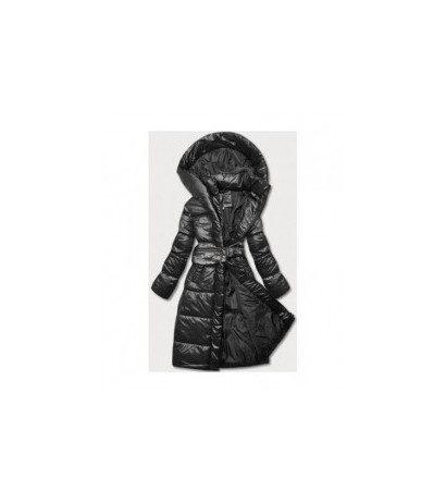 LONG JACKET WITH HOOD BLACK (PM7231) striukė