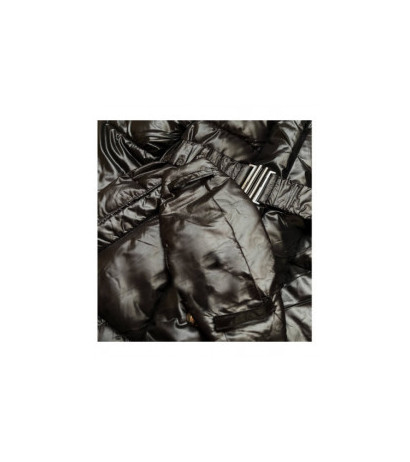 LONG JACKET WITH HOOD BLACK (PM7231) striukė