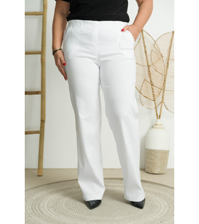Platėjantys tamprūs džinsai paaukštintu liemeniu MIXA 11 White