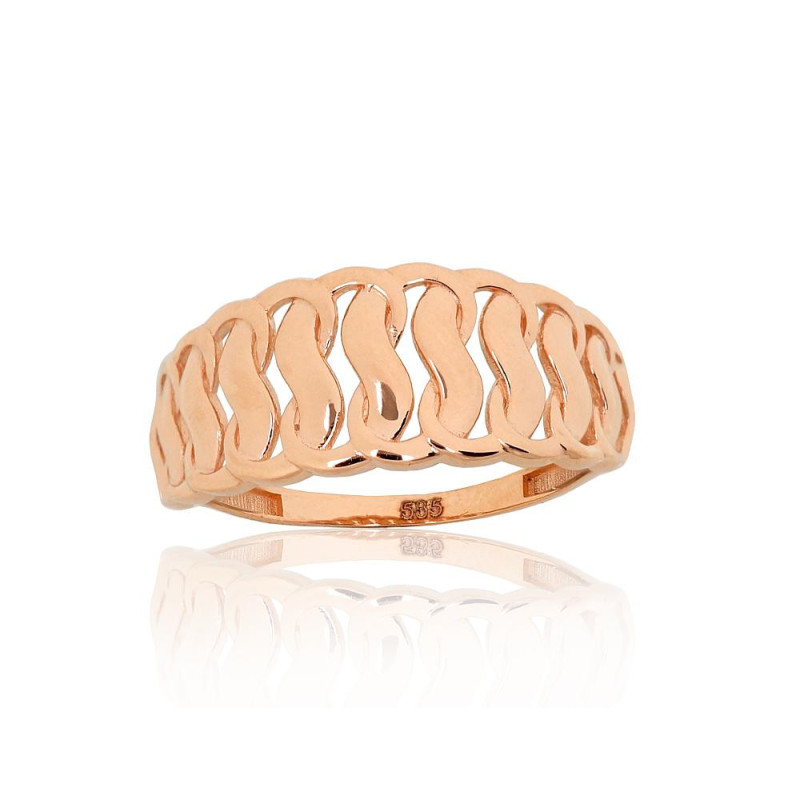 Auksinis žiedas 1101212(Au-R), Raudonas Auksas 585°