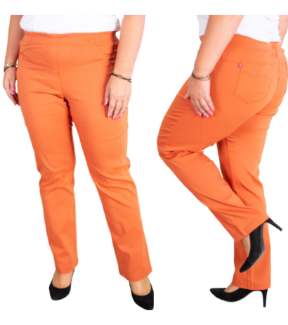 Ilgos tamprios kelnės tiesaus kirpimo paaukštintu liemeniu BENGALINY 02 K35 Carrot