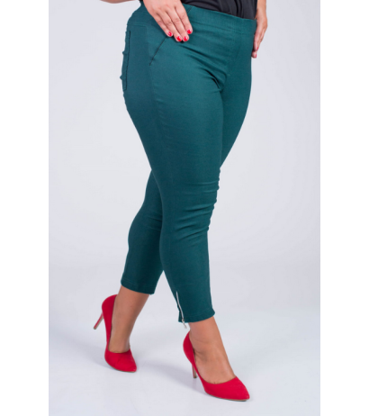 Tamprios kelnės paaukštintu liemeniu BENGALINY 04 K22 Malachit