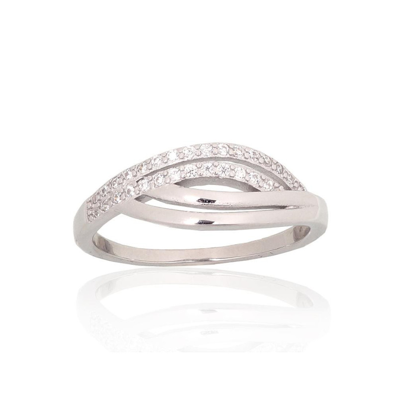 Sidabrinis žiedas 2101934(PRh-Gr)_CZ, Sidabras 925°, rodis (padengti), Cirkonai