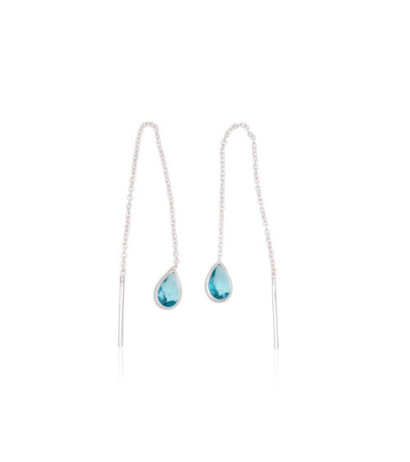 Sidabriniai auskarai 2200266_CZ-AQ, Sidabras 925°, Cirkonai