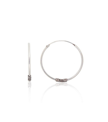 Sidabriniai auskarai –žiedai 2204008(POx-Bk), Sidabras 925°, oksidas (padengti)