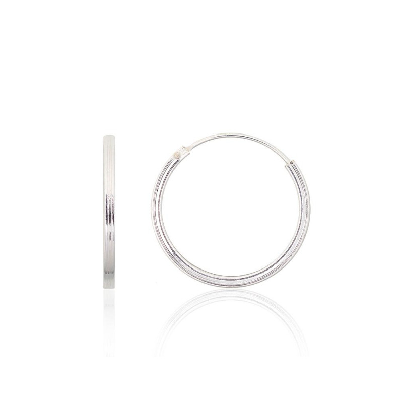 Sidabriniai auskarai –žiedai 2203964, Sidabras 925°