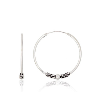 Sidabriniai auskarai –žiedai 2203995(POx-Bk), Sidabras 925°, oksidas (padengti)