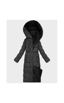 LONG JACKET WITH HOOD BLACK (PM7231) striukė LONG JACKET WITH HOOD BLACK (PM7231) striukė